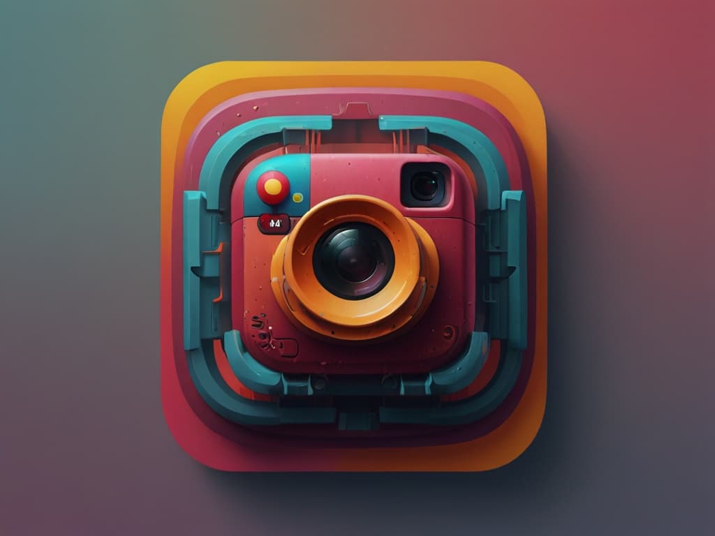 Colorful, layered Instagram icon resembling a camera lens, ideal for engaging Instagram Reel hook strategies.